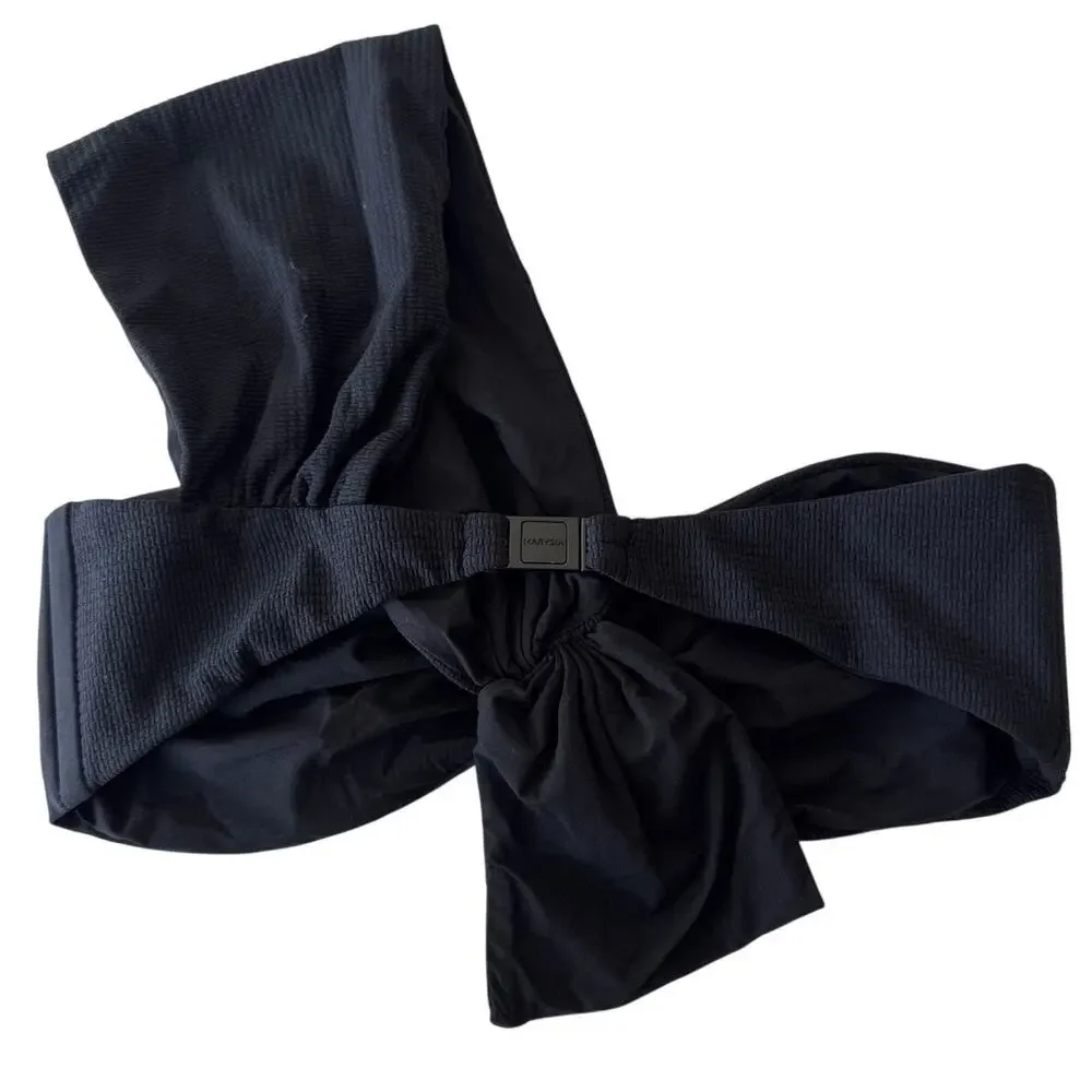 MARYSIA Venice One Shoulder Bikini Top Size Medium Black